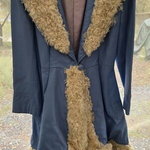 Stunning Blue Teddy Jacket with Cream Accents